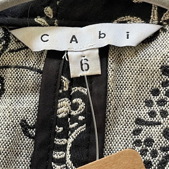 Cabi Eliza Tapestry Brocade Jacket sz 6 Paisley Floral Blazer 3/4 Sleeve Black - Picture 5 of 7
